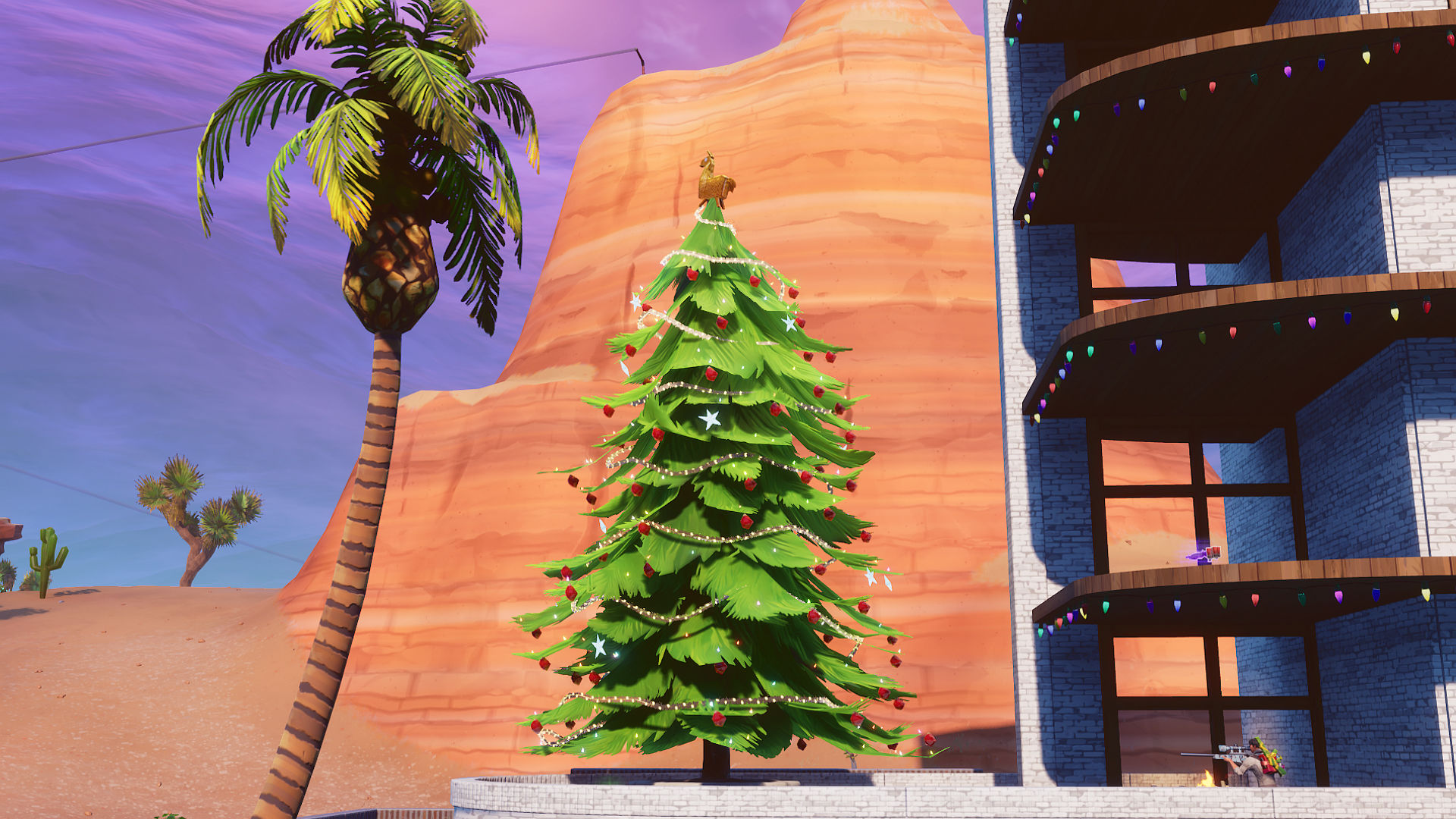 Fortnite Christmas tree locations where to dance in front of different