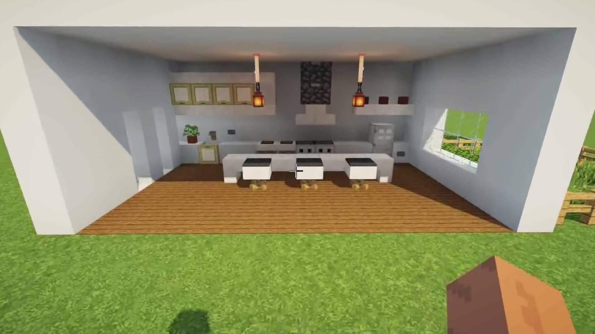 modern kitchen design in minecraft