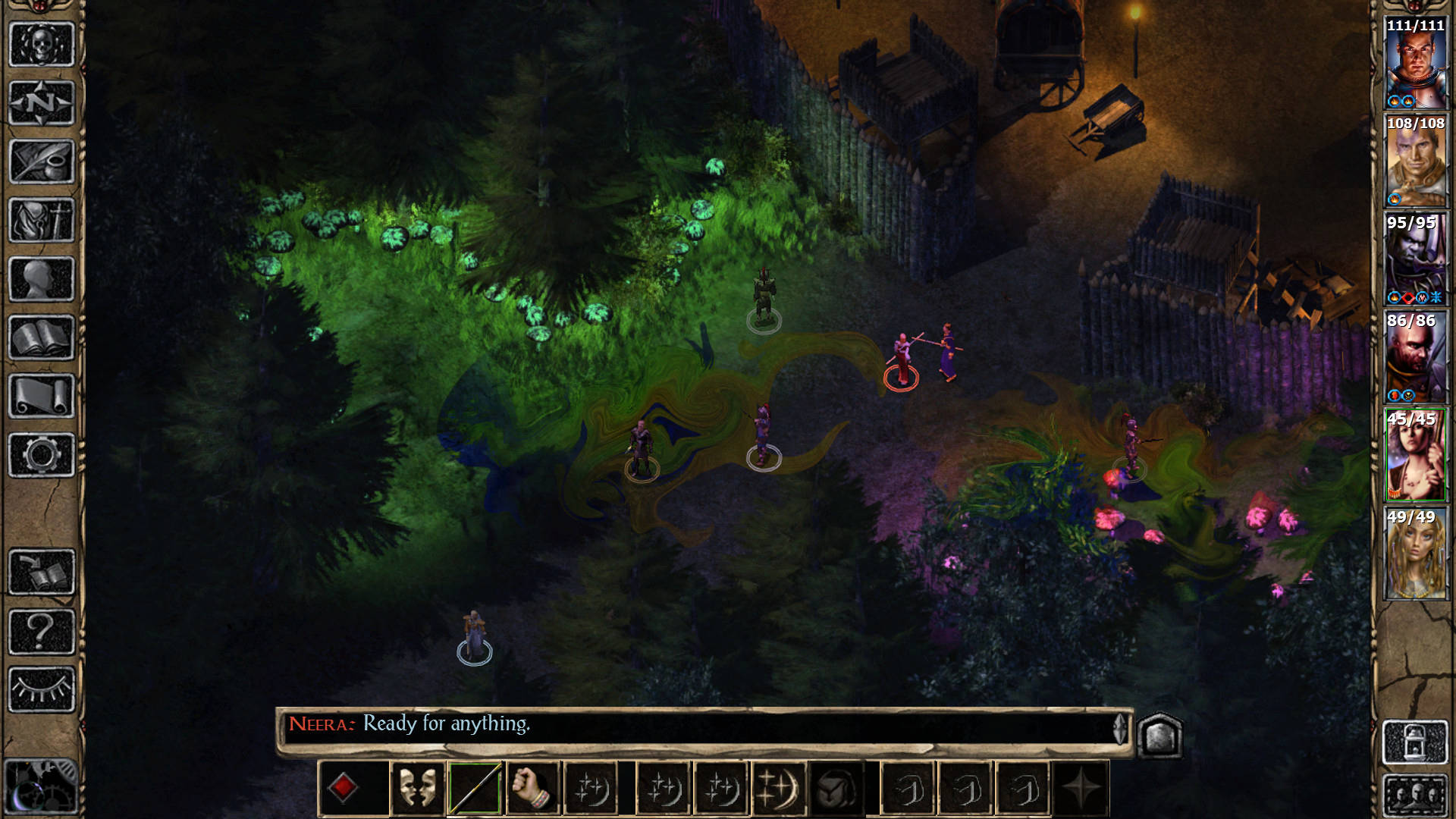 Exploring the outskirts of a magic forest in Baldur's Gate 2, one of the best DnD games.