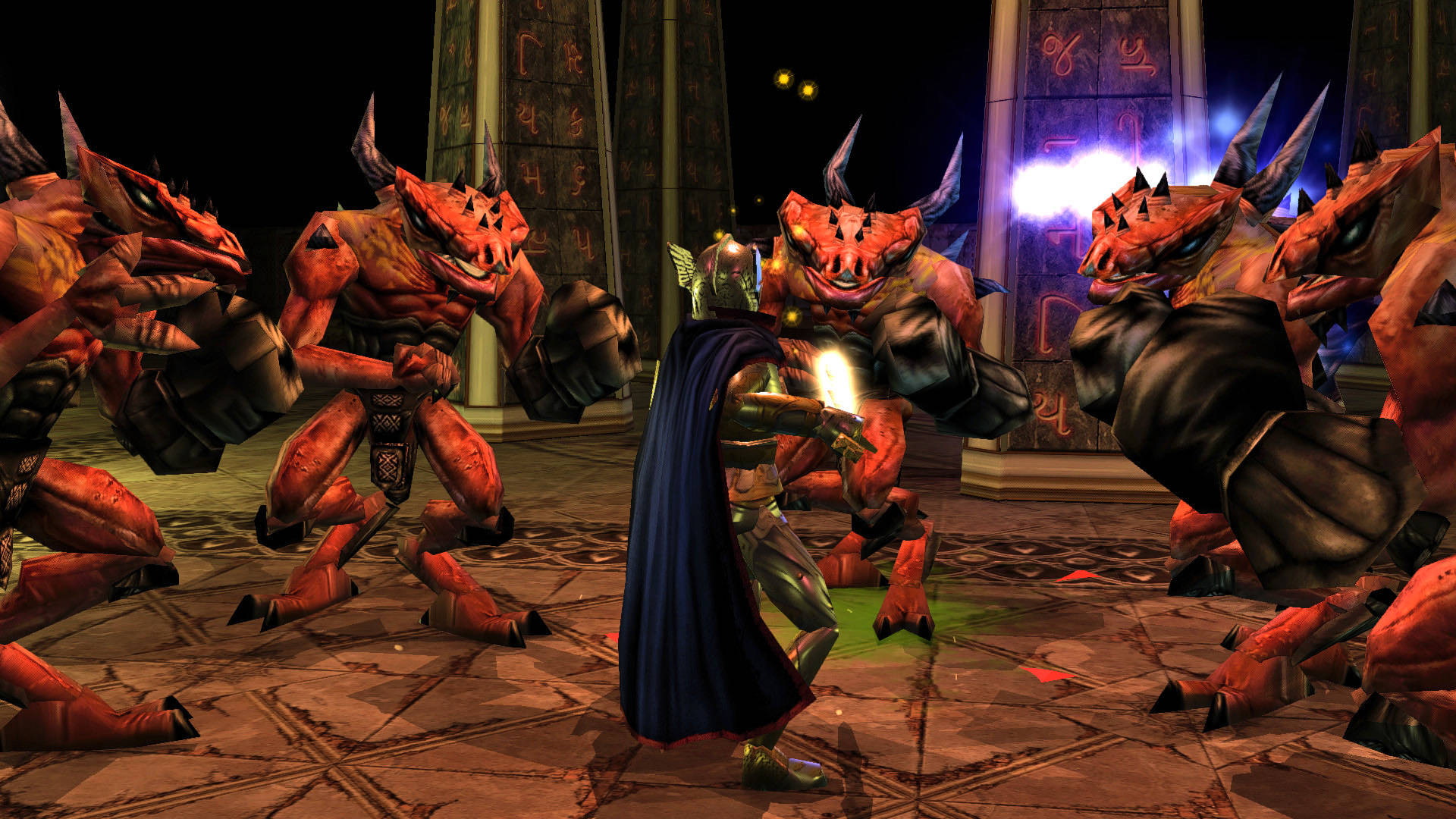 A character is surrounded by monsters in Neverwinter Nights, one of the best DnD games.