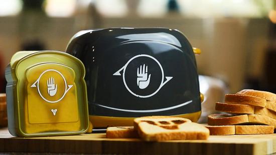 A Destiny 2 toaster and a heap of bread