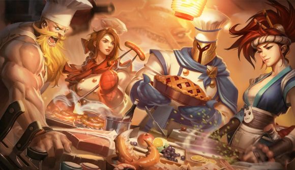 League of Legends Spent: Four characters preparing food in a tavern