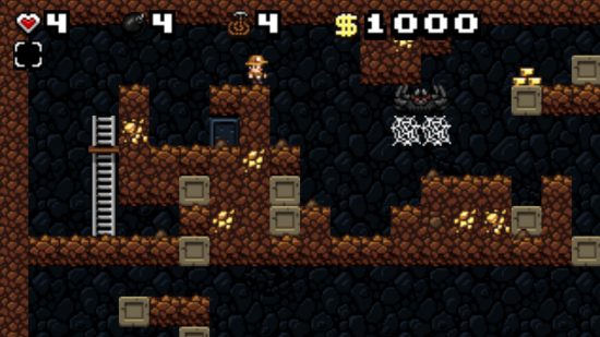 Best browser games: exploring a cave in Spelunky