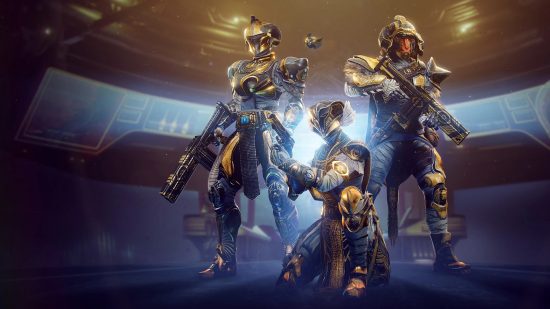 Best multiplayer games - a group of armoured characters holding weapons in Destiny 2.