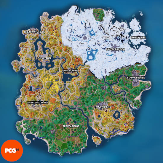 Fortnite Chapter 4 Season 1 Map How To Find Hot Spots Pcgamesn