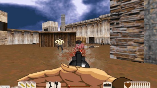 Best Western games - shooting some bandits with old school gaming graphics in Outlaws