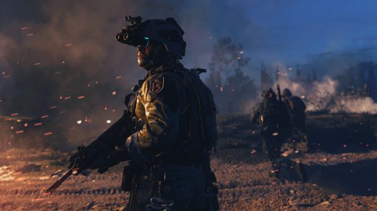 Call of Duty für Activision Blizzard verkaufen Microsoft-Deal sagt Regulierungsbehörde: Ein Soldat mit Nachtsichtbrille FPS-Spiel CoD Modern Warfare 2