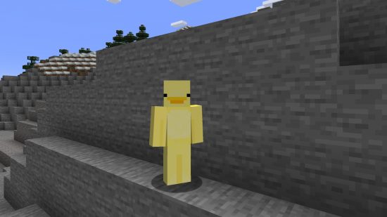 Best cute Minecraft skins: an adorable yellow ducking skin, which is kept cute by retaining simplicity, with small black dots for eyes and an understated beak.