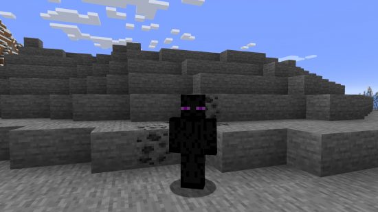 Best Minecraft sins: A Minecraft enderman skin, whcih is faithful to the in-game enderman model, aside from the fact that it fits the shape of a player avatar, instead of the tall, slender enderman shape.