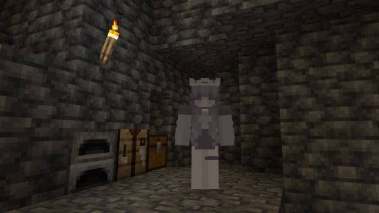 Best Minecraft skins: A grey-toned Minecraft skin makde to resemble the ghost of a young female.