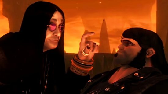 Venta de Double Fine Steam - Ozzy Osbourne levanta un dedo a Eddie Riggs de Jack Black en Brutal Legend