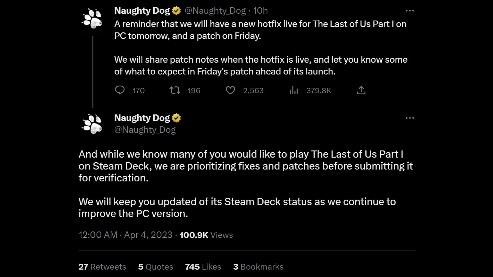 The Last of Us: Part I Might Get Steam Deck Verified
