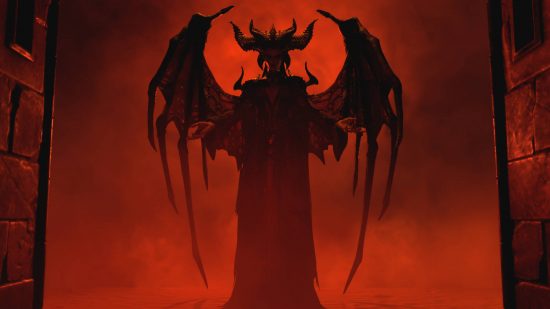 Lilith is standing with her demonic hands outstretched, inviting you to play one of the best RPG games, Diablo 4.