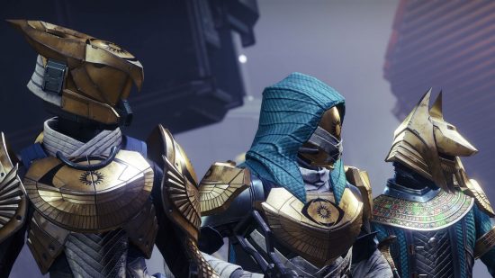 Destiny 2 weapon swap fix is more frustrating than impactful: Guardians stand waiting for a battle.