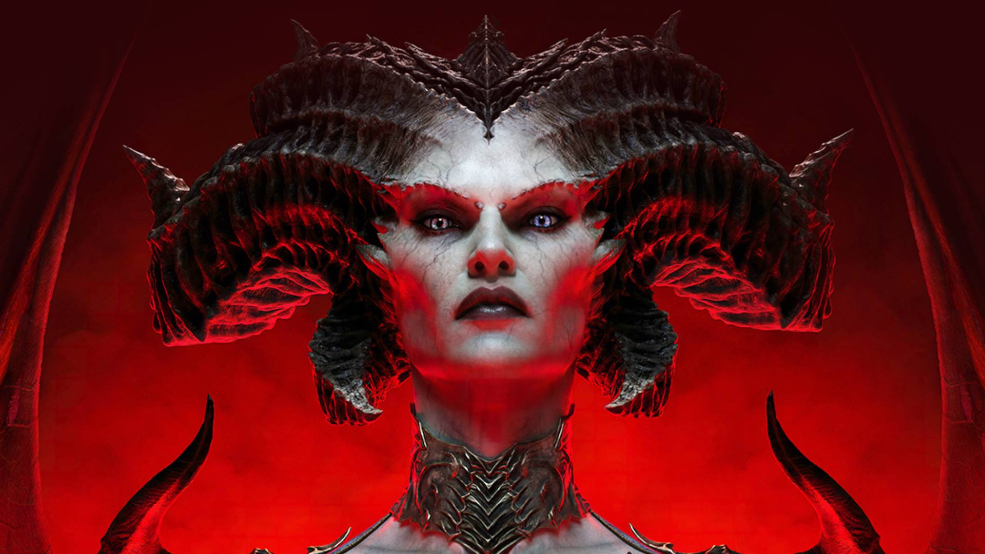 El cruce de Diablo 4 Lilith llega a Immortal: un demonio con cuernos y ojos penetrantes, Lilith del juego RPG Diablo 4