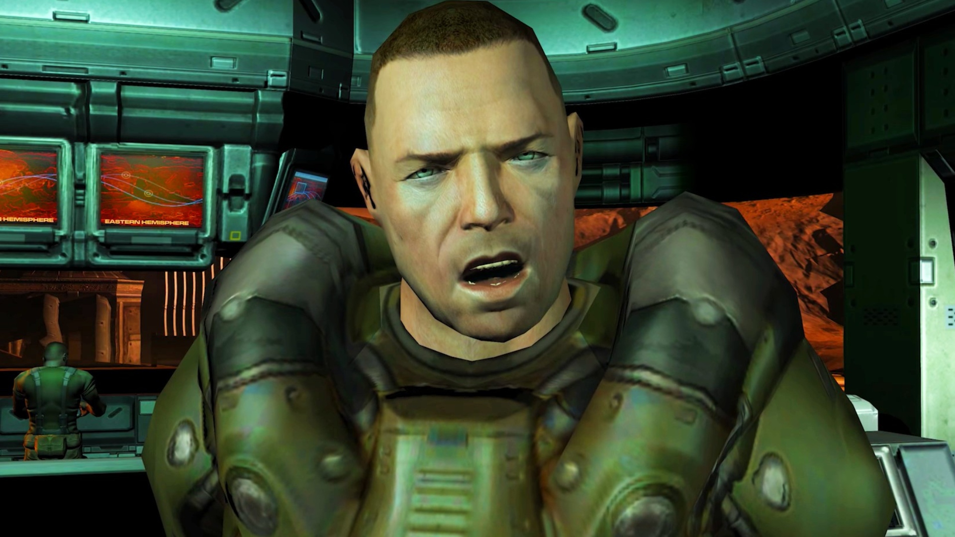 Doom 3 remade as a fastpaced boomer shooter