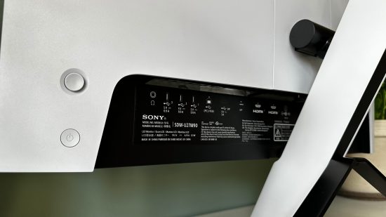 Sony Inzone M9 monitor inputs and connections at the back