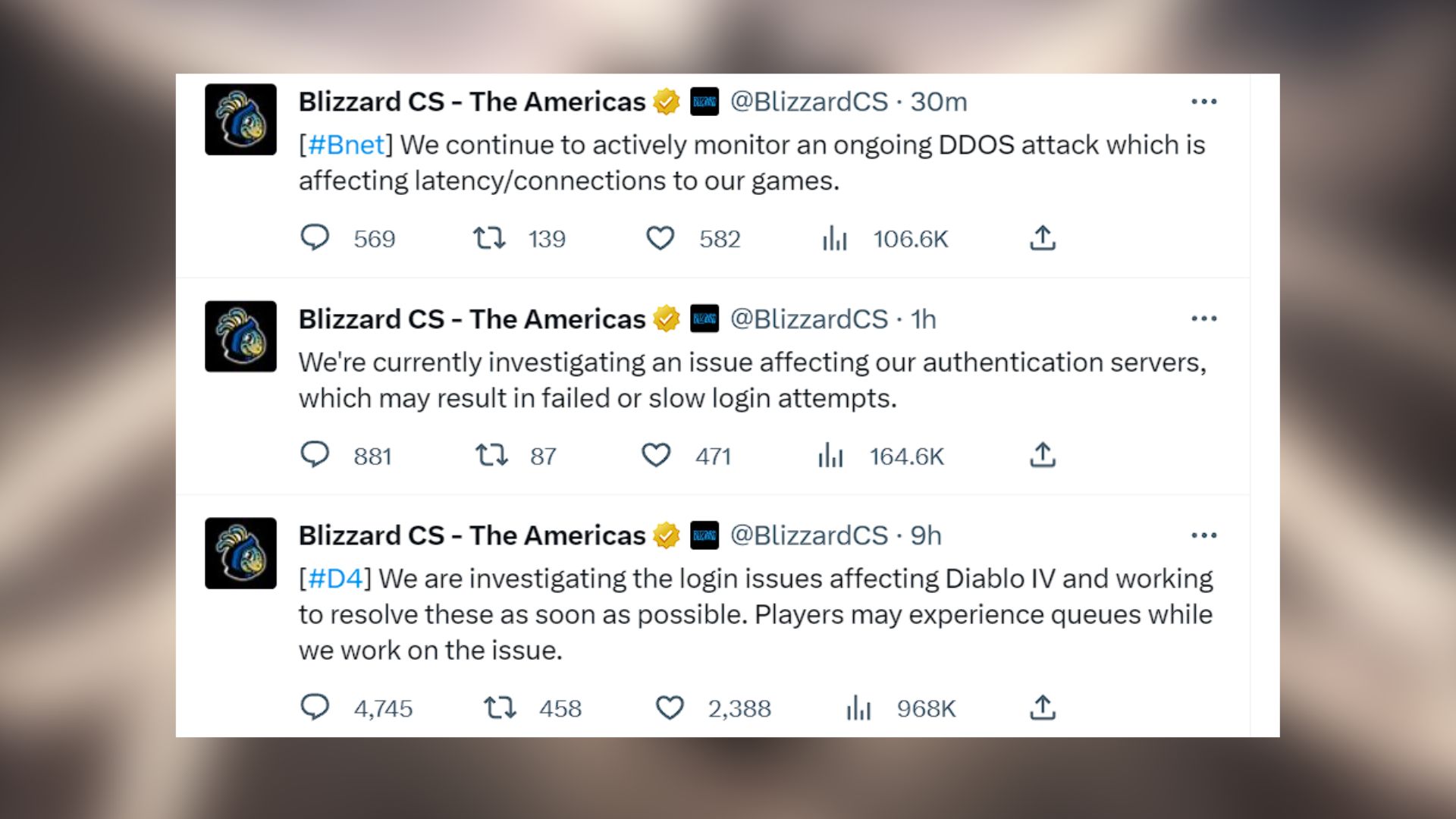 Blizzard's Battle.net servers are experiencing more login issues