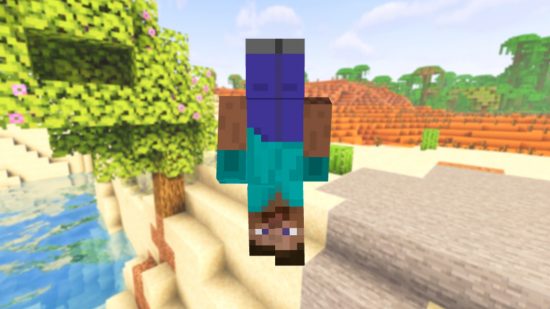 Best Minecraft skins: A Minecraft skin that is faithful to the original Steve, apart from the fact that he's upside down.