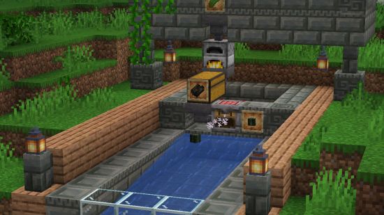 the Minecraft crafter makes up part of a large automated redstone machine in the Minecraft 1.21 Tricky Trials update.