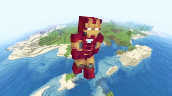 Лучшие скины Minecraft: скин Minecraft с детализированным красно-золотым костюмом железного человека.
