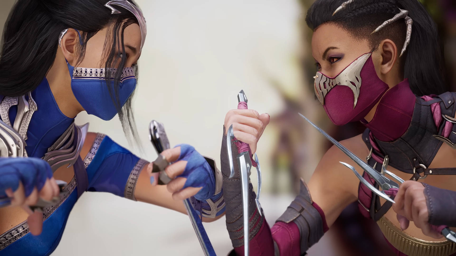 Kitana and Mileena are confirmed playable Mortal Kombat 1 characters, who are clashing before the fight starts.