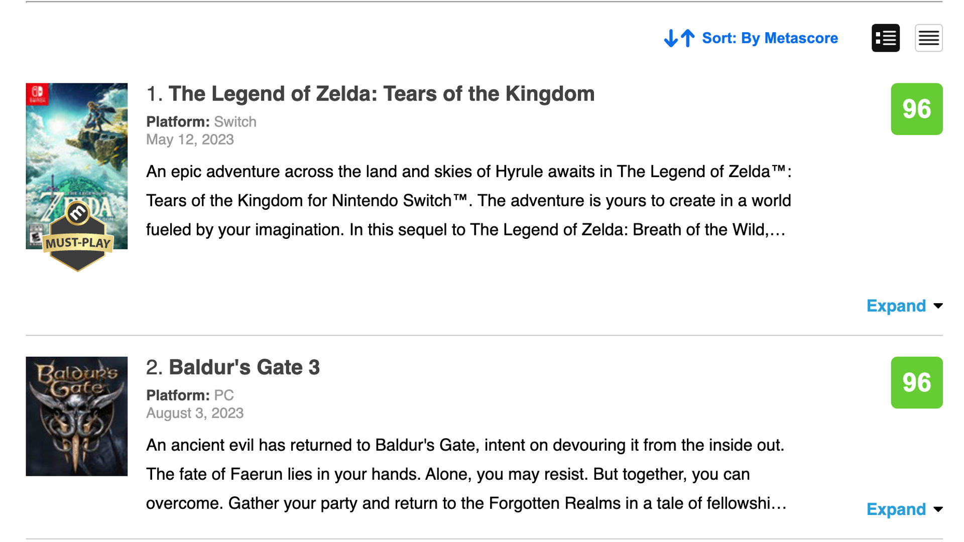 Baldur's Gate 3 is now 2023's best-reviewed game according to Metacritic
