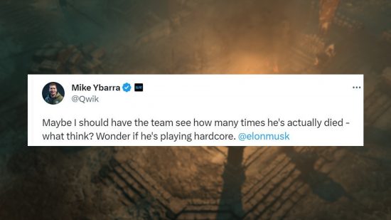 Un comentario del presidente de Blizzard, Mike Ybarra, hablando sobre el recuento de muertes de Diablo 4 de Elon Musk
