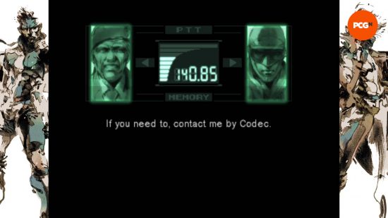 Metal Gear Solid: Snake está hablando con el Coronel a través del códec.