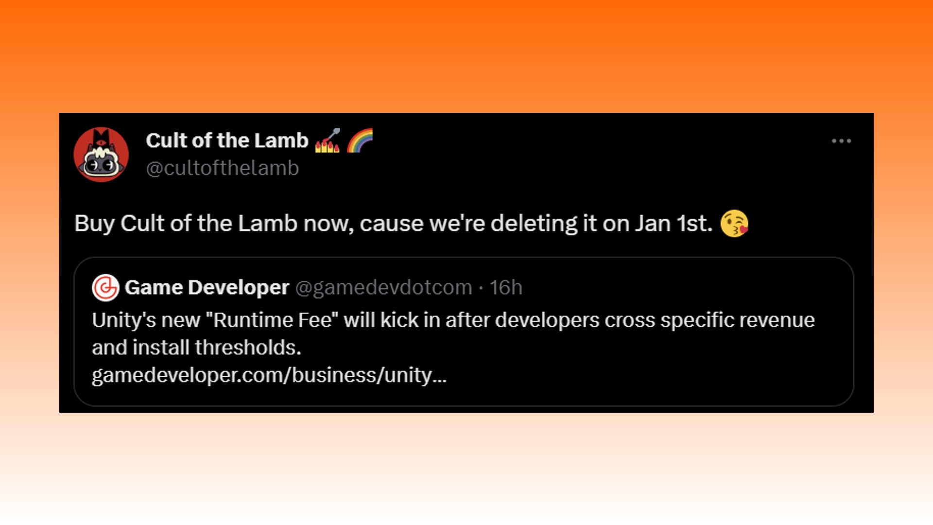 Cult of the Lamb announces massive free update amid “biggest” sale yet