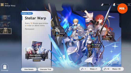 The Honkai Star Rail standard banner, featuring the full pool of characters outside of the event banner phases for each update.