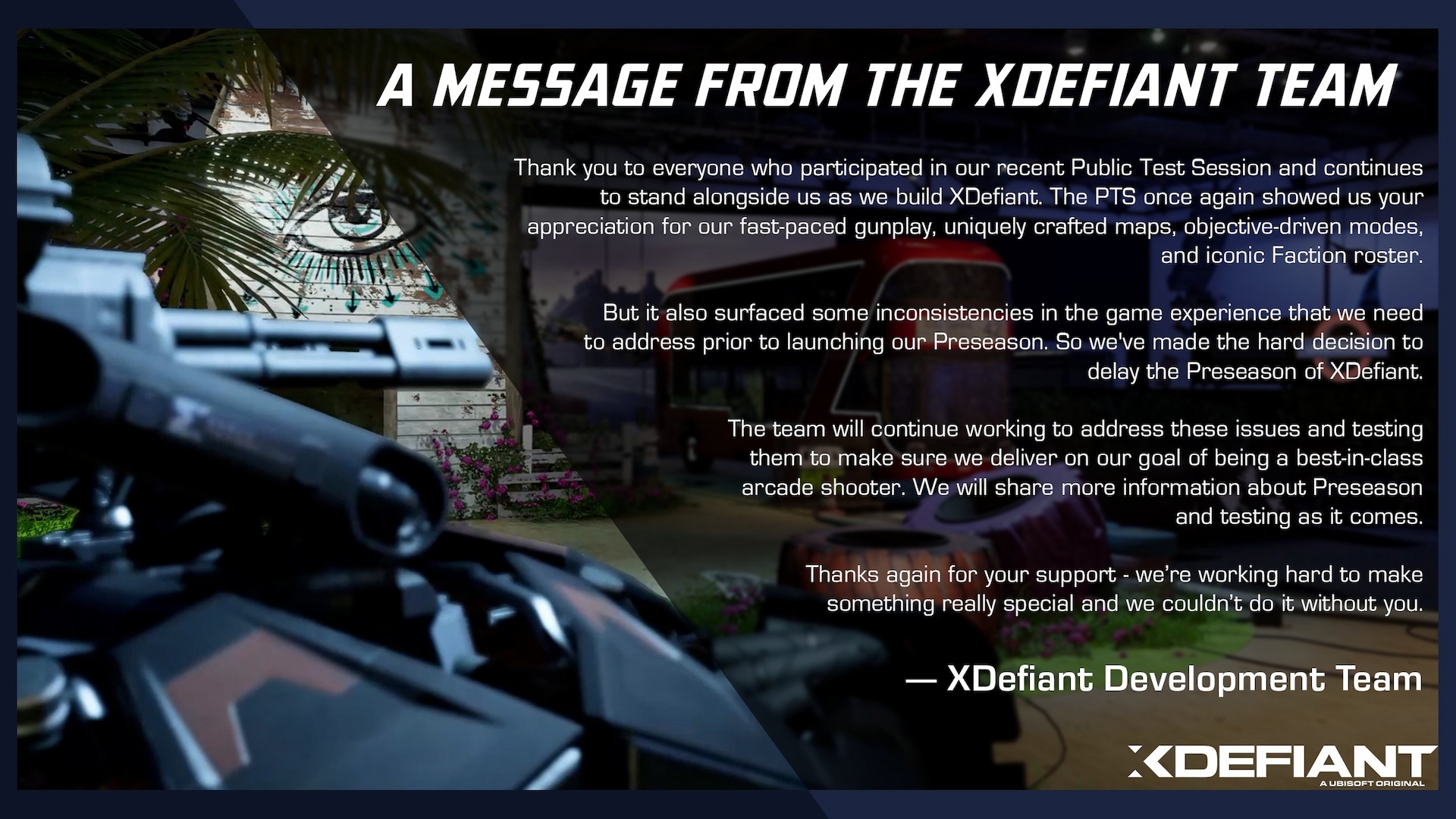 Ubisofts Beitrag erklärt die Veröffentlichungsverzögerung von XDefiant