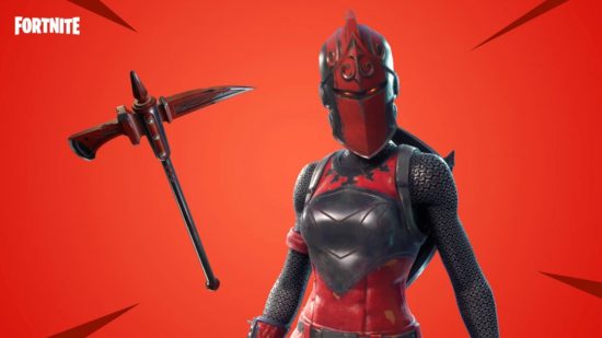 The best Fortnite skins - Red Knight on red background