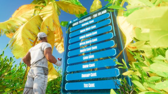 A man standing in front of a giant list is part of one of the best Ark Survival Ascended mods.