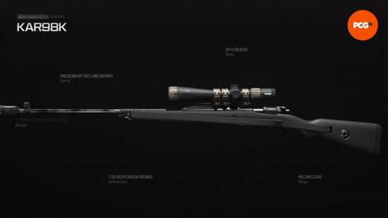 Best Warzone loadouts: a long, thin, ww2 era sniper rifle.