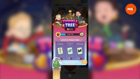 The Monopoly Go Twinkle Tree event screen