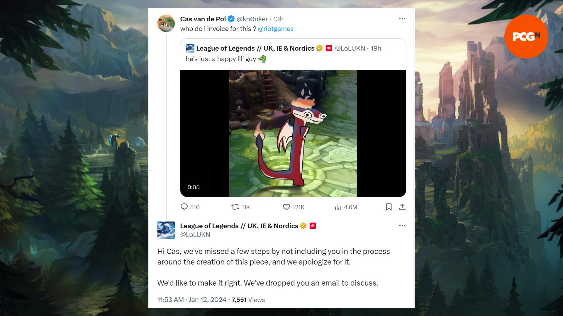 Riot responde a las acusaciones sobre la animación de League of Legends Smolder: Riot Games responde a una imagen de un dragón bailando