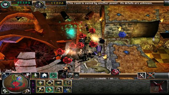 The player invades an enemy's base in Dungeon Keeper, one of the best god games and a Bullfrog classic.