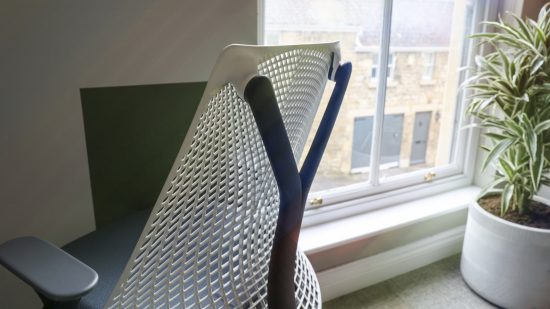 The side of the Herman Miller Sayl office chair