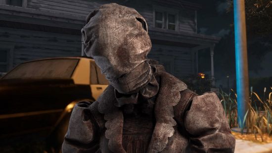 The most-wanted Dead by Daylight game mode is finally coming: The Nurse stands in front of the house and cop car from Haddonfield in DBD.