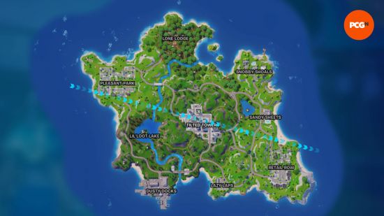 Fortnite maps: the smaller island in Fortnite Reload mode.