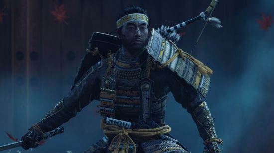 Ghost of Tsushima PC review: the protagonist in full armor wielding a samurai sword.