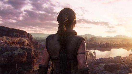 New Hellblade 2 post lays out full range of accessibility settings: Senua looks out across the beautiful but sparse Icelandic scenery.