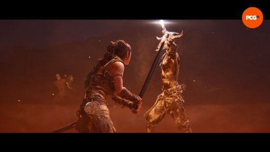 Hellblade 2 review: Senua fights a masked opponent 