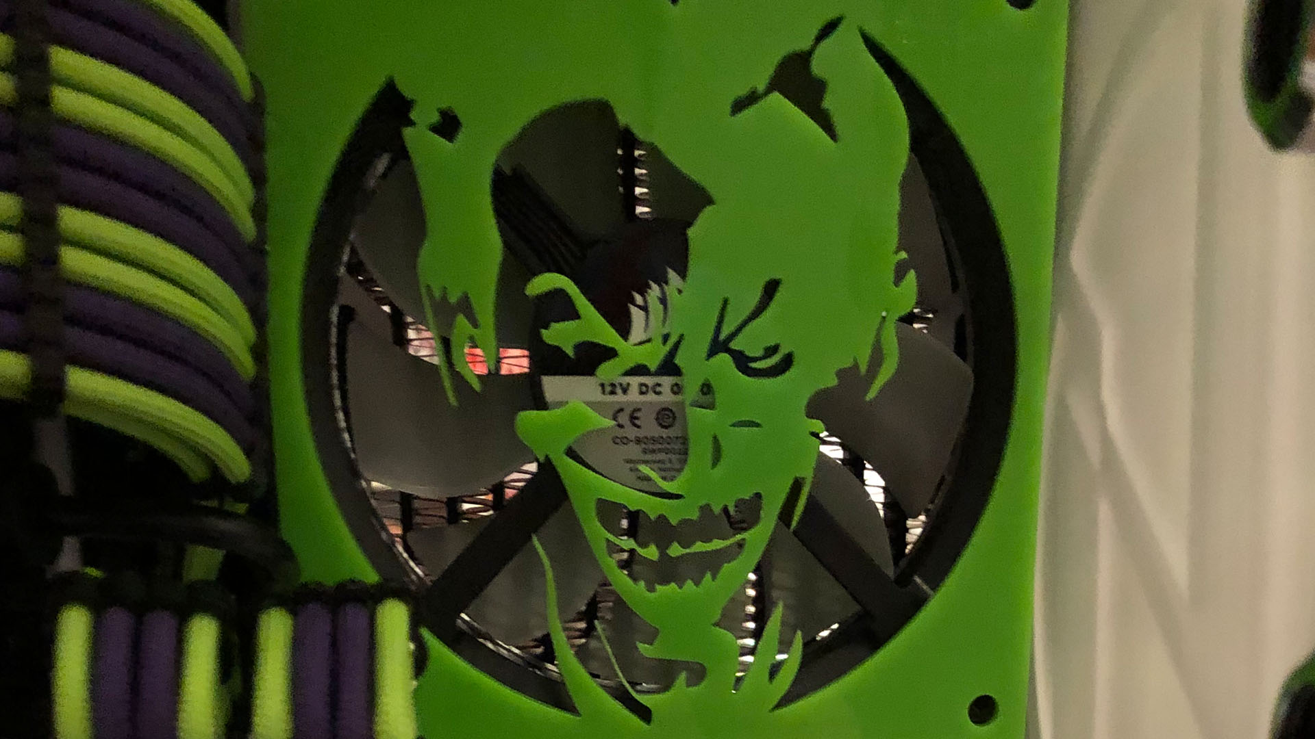 The custom fan grill on the gaming PC