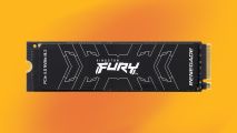 The Kingston Fury Renegade SSD on an orange and yellow background