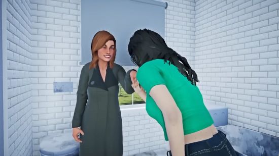 A character kisses their partner's hand, a relationship that can be enriched by Life by You sex mods.