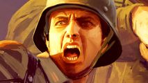 Men of War 2 Steam RTS game: A soldier shouting in Steam RTS game Men of War 2