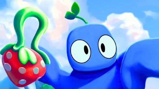 A blue Bud holds a strawberry in Southfield, for which we have 5,,000 free Steam keys to give away.