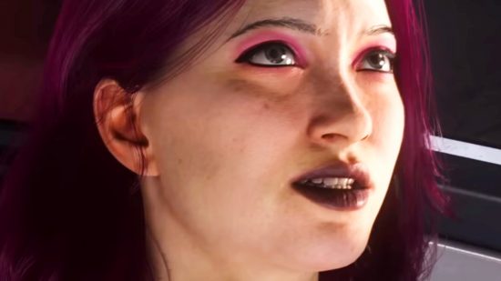 Star Citizen Alpha 3.23 brings one of the biggest updates yet to the notorious space game - A woman with red hair looks up, gritting her teeth.